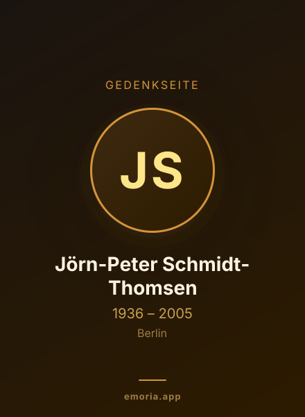 Gedenkportrait von Jörn-Peter Schmidt-Thomsen