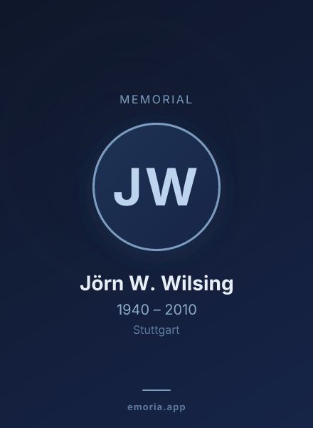 Memorial portrait of Jörn W. Wilsing