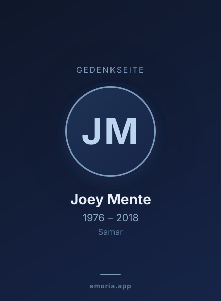 Gedenkportrait von Joey Mente