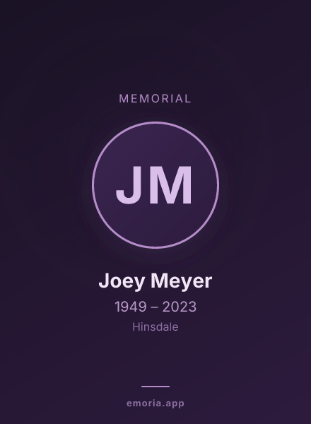 Memorial portrait of Joey Meyer