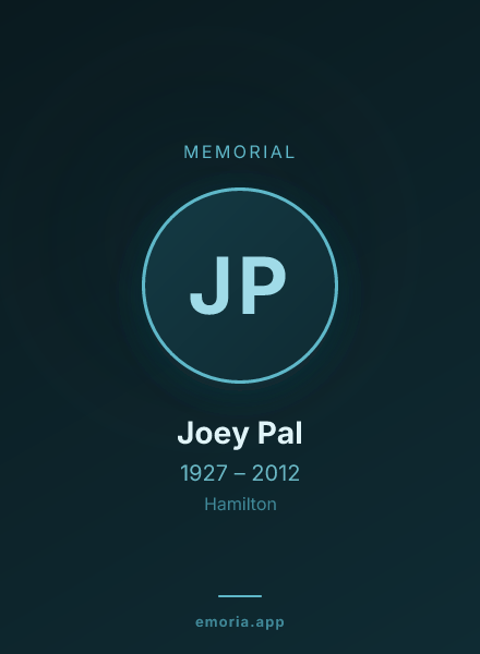 Memorial portrait of Joey Pal