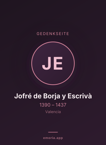 Gedenkportrait von Jofré de Borja y Escrivà