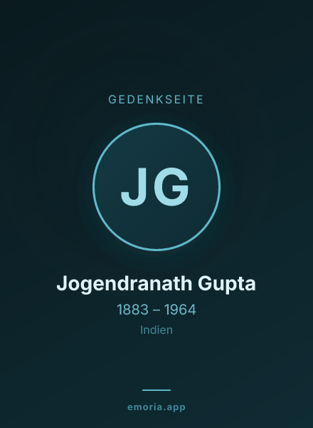 Gedenkportrait von Jogendranath Gupta