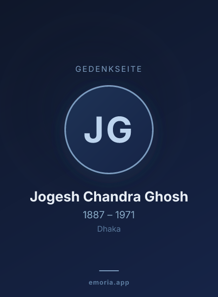 Gedenkportrait von Jogesh Chandra Ghosh