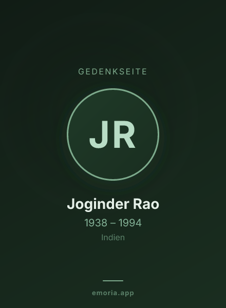 Gedenkportrait von Joginder Rao