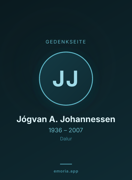 Gedenkportrait von Jógvan A. Johannessen