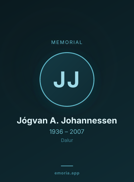 Memorial portrait of Jógvan A. Johannessen
