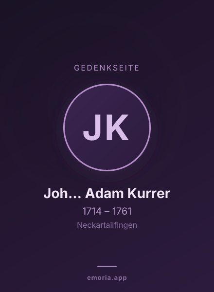 Gedenkportrait von Joh... Adam Kurrer