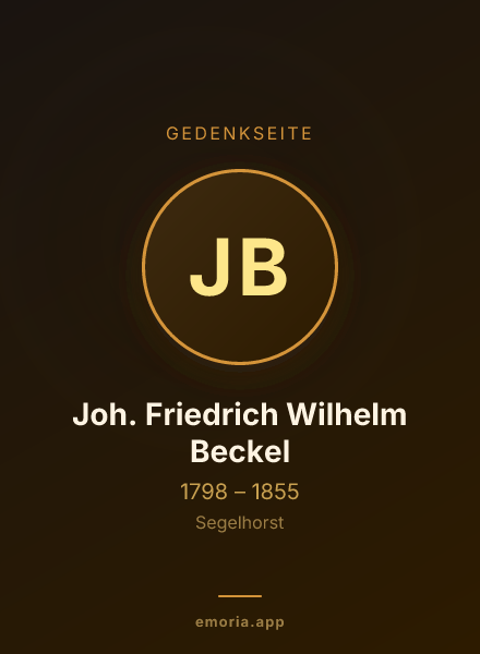 Gedenkportrait von Joh. Friedrich Wilhelm Beckel