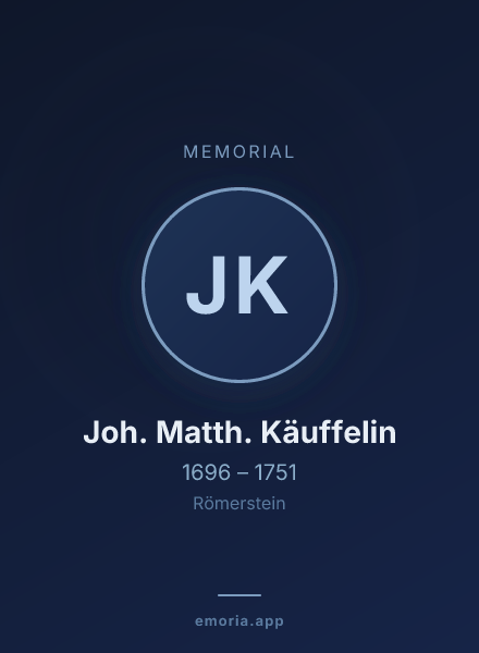 Memorial portrait of Joh. Matth. Käuffelin