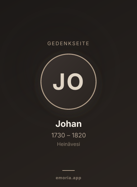 Gedenkportrait von Johan