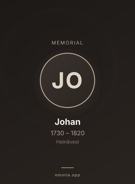 Memorial portrait of Johan