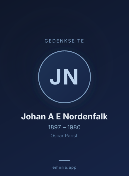 Gedenkportrait von Johan A E Nordenfalk