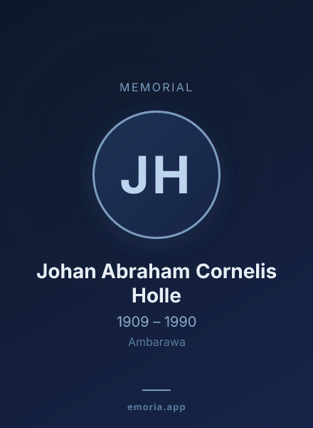 Memorial portrait of Johan Abraham Cornelis Holle