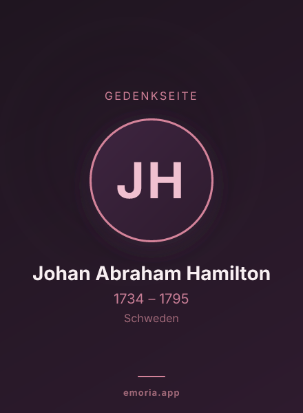 Gedenkportrait von Johan Abraham Hamilton