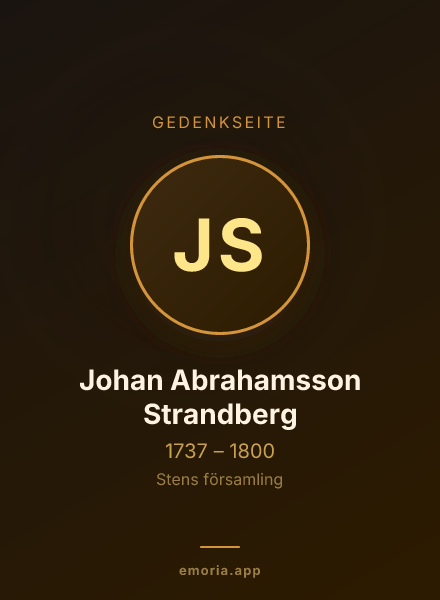 Gedenkportrait von Johan Abrahamsson Strandberg