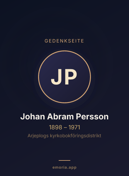 Gedenkportrait von Johan Abram Persson