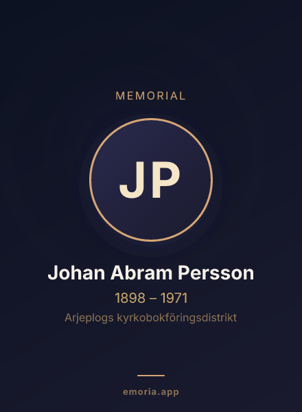 Memorial portrait of Johan Abram Persson