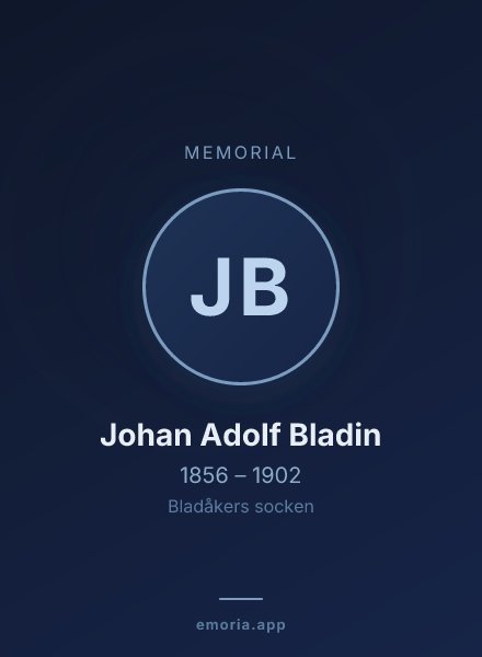 Memorial portrait of Johan Adolf Bladin