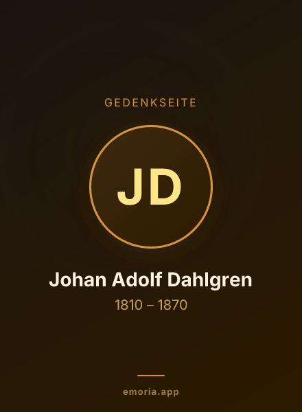 Gedenkportrait von Johan Adolf Dahlgren
