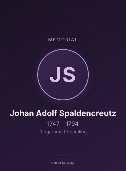 Memorial portrait of Johan Adolf Spaldencreutz