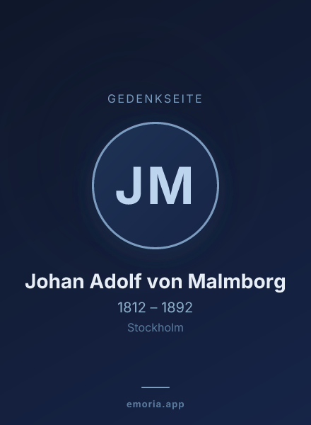 Gedenkportrait von Johan Adolf von Malmborg