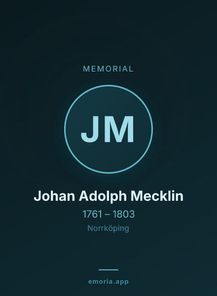 Memorial portrait of Johan Adolph Mecklin