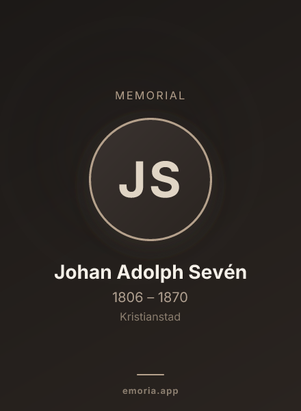 Memorial portrait of Johan Adolph Sevén