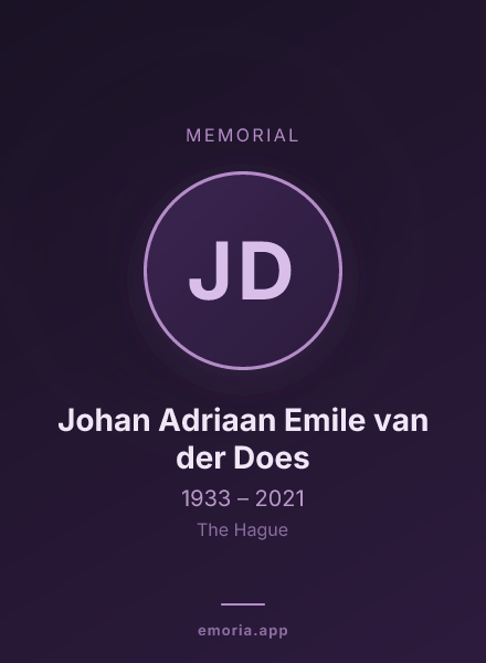 Memorial portrait of Johan Adriaan Emile van der Does