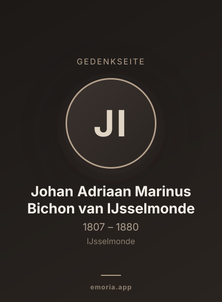 Gedenkportrait von Johan Adriaan Marinus Bichon van IJsselmonde