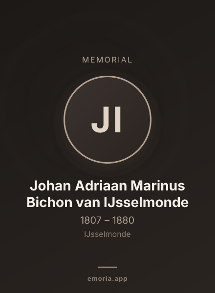 Memorial portrait of Johan Adriaan Marinus Bichon van IJsselmonde