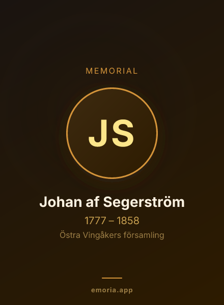 Memorial portrait of Johan af Segerström