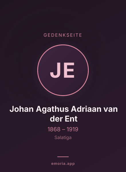 Gedenkportrait von Johan Agathus Adriaan van der Ent