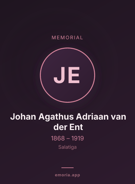 Memorial portrait of Johan Agathus Adriaan van der Ent