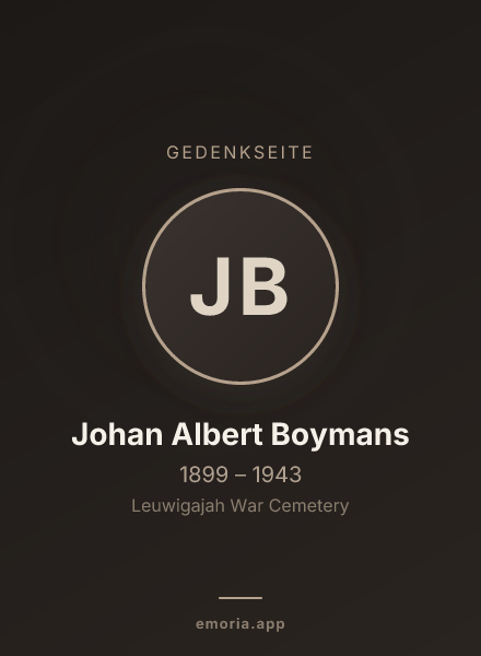 Gedenkportrait von Johan Albert Boymans