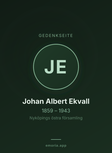 Gedenkportrait von Johan Albert Ekvall