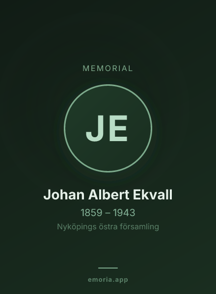 Memorial portrait of Johan Albert Ekvall