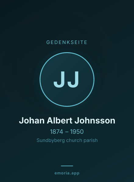 Gedenkportrait von Johan Albert Johnsson