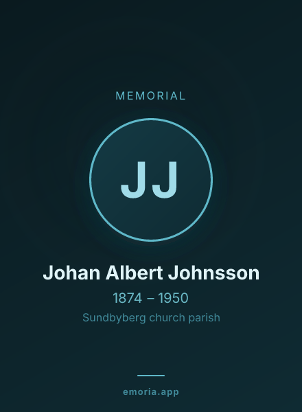 Memorial portrait of Johan Albert Johnsson