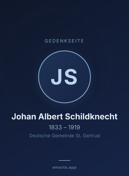 Gedenkportrait von Johan Albert Schildknecht