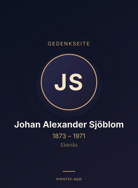 Gedenkportrait von Johan Alexander Sjöblom