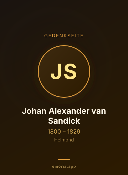 Gedenkportrait von Johan Alexander van Sandick