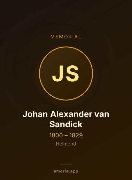 Memorial portrait of Johan Alexander van Sandick
