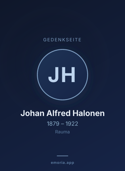 Gedenkportrait von Johan Alfred Halonen