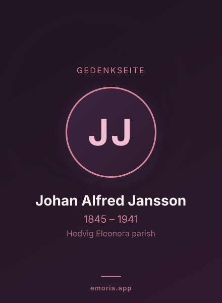 Gedenkportrait von Johan Alfred Jansson