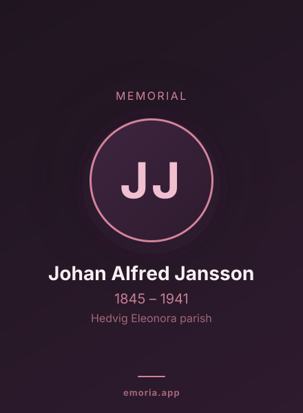 Memorial portrait of Johan Alfred Jansson