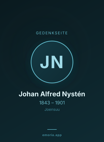 Gedenkportrait von Johan Alfred Nystén