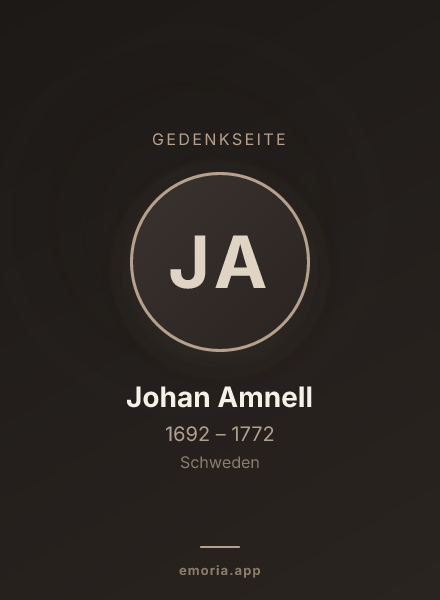 Gedenkportrait von Johan Amnell