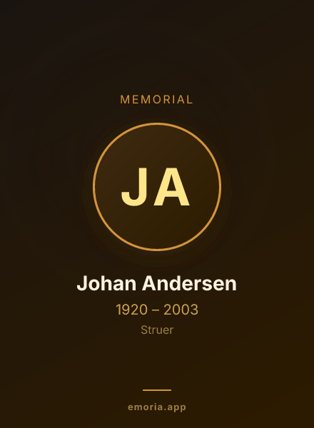 Memorial portrait of Johan Andersen