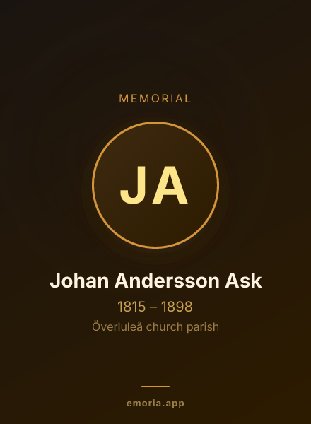 Memorial portrait of Johan Andersson Ask